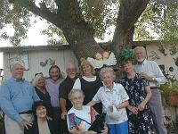  From left to right are Lester Turner, Peggy Turner (Lester's wife) kneeling in front, Keith's friend, Margaret, Keith Turner (Wesley Turner's son), Charles Turner (Wesley Turner's son), Claudia Turner (Charles' wife), Lanora Lewis Turner (Wesley Turner's widow) seated holding the dog. Remaining three unknown.